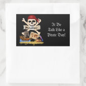 Jolly Roger, Pirate Ship & Pirate's Chest Rechthoekige Sticker (Tas)