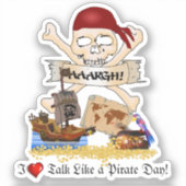 Jolly Roger, Pirate Ship & Pirate's Chest Sticker (Voorkant)