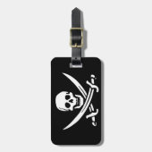 Jolly Roger Pirate Skull Bone Bagagelabel (Voorkant verticaal)