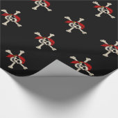 Jolly Roger Pirate Skull Botten Red Bandanna Cadeaupapier (Hoek)