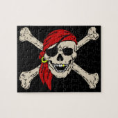 Jolly Roger Pirate Skull Botten Red Bandanna Legpuzzel (Horizontaal)