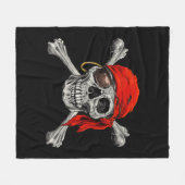 Jolly Roger Pirate Skull Crossbones Halloween Cost Fleece Deken (Voorkant (Horizontaal))