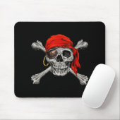 Jolly Roger Pirate Skull Crossbones Halloween Cost Muismat (Met muis)