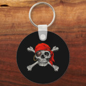 Jolly Roger Pirate Skull Crossbones Halloween Cost Sleutelhanger (Voorkant)