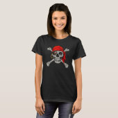Jolly Roger Pirate Skull Crossbones Halloween Cost T-shirt (Voorkant volledig)