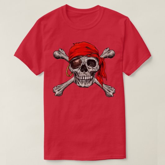 Jolly Roger Pirate Skull Crossbones Halloween Cost T-shirt (Design voorkant)