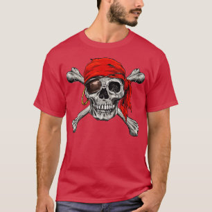 Jolly Roger Pirate Skull Crossbones Halloween Cost T-shirt