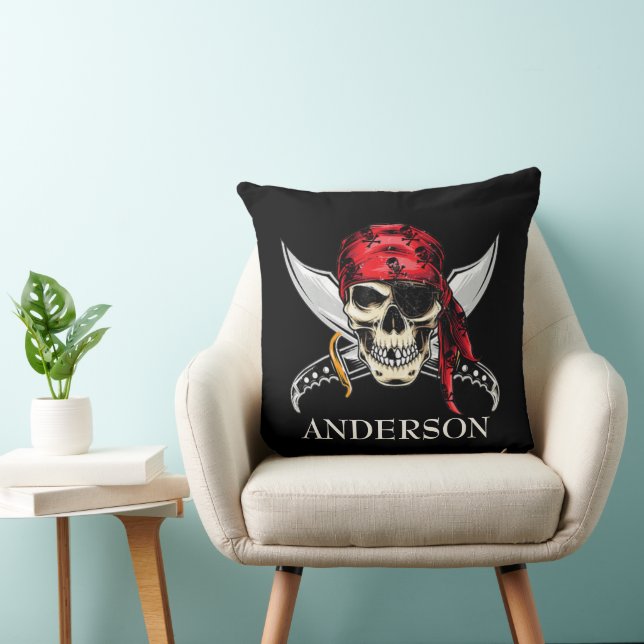 JOLLY ROGER pirate skull crossbones Kussen (Stoel)