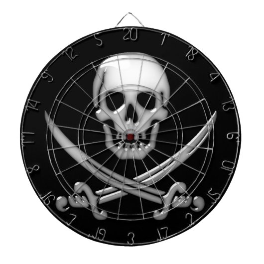 Jolly Roger Pirate Skull Dartbord (Voorkant)