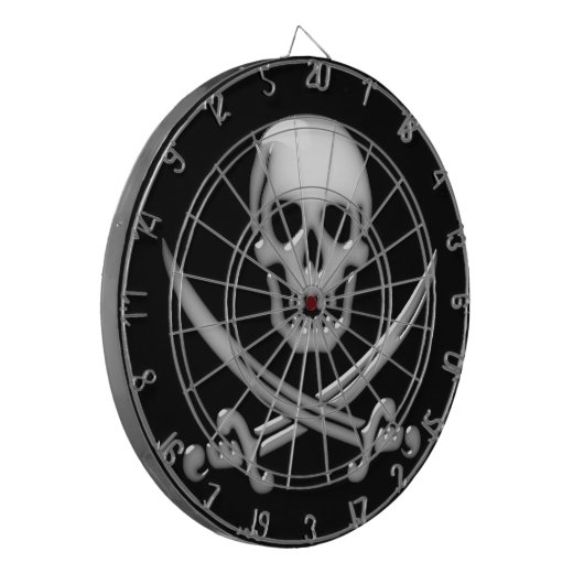 Jolly Roger Pirate Skull Dartbord (Voorkant Links)