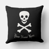 Jolly Roger Pirate Skull en Crossbones Kussen (Achterkant)