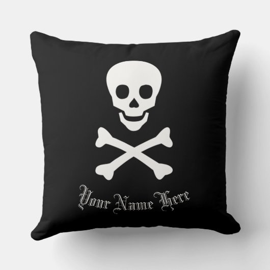 Jolly Roger Pirate Skull en Crossbones Kussen (Achterkant)