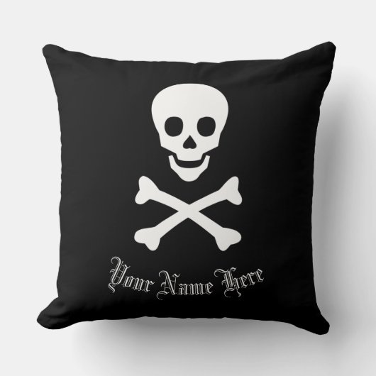 Jolly Roger Pirate Skull en Crossbones Kussen (Voorkant)