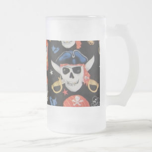 Jolly Roger Pirate Skull Matglas Bierpul