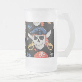 Jolly Roger Pirate Skull Matglas Bierpul