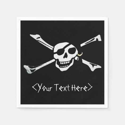 Jolly Roger Pirate Skull Napkins Servet (Voorkant)