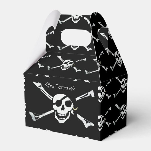 Jolly Roger Pirate Skull Patroon Favor Box Bedankdoosjes (Voorkant Zijde)