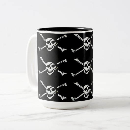 Jolly Roger Pirate Skull Pattern Mok (Voorkant links)