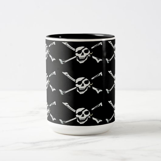 Jolly Roger Pirate Skull Pattern Mok (Center)