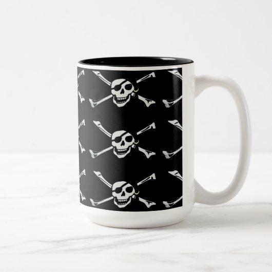 Jolly Roger Pirate Skull Pattern Mok (Rechts)