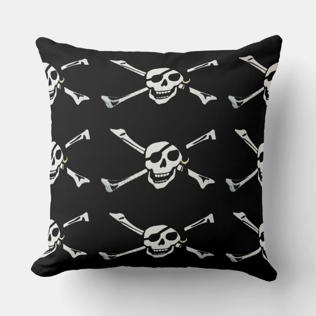 Jolly Roger Pirate Skull Pattern Sierkussen (Voorkant)