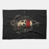 Jolly Roger Pirate Skull Sailing Compass Anchor Theedoek (Horizontaal)