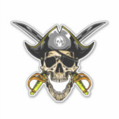Jolly Roger pirate skull Sticker (Voorkant)