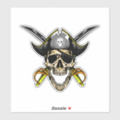 Jolly Roger pirate skull Sticker (Vel)