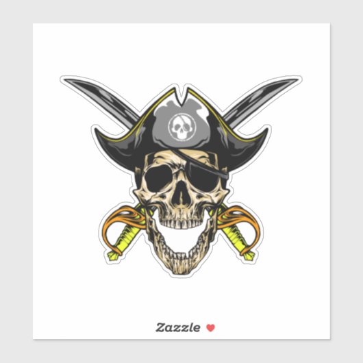Jolly Roger pirate skull Sticker (Vel)