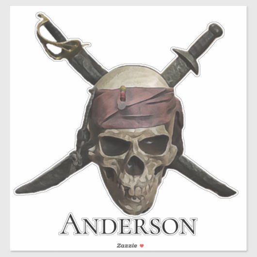Jolly ROGER Pirate Skull sticker (Vel)