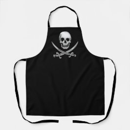 Jolly Roger Pirate Skull & Sword Crossbones Schort