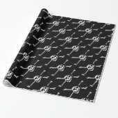 Jolly Roger Pirate Skull Wrapping Paper Cadeaupapier (Uitgerold)