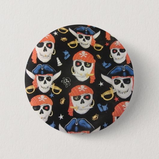 Jolly Roger Pirate Skulls Ronde Button 5,7 Cm (Voorkant)