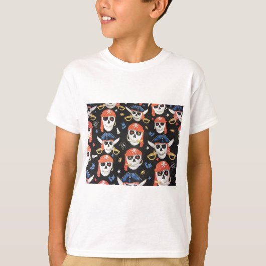 Jolly Roger Pirate Skulls T-shirt (Voorkant)