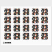 Jolly Roger Pirate Skulls Vierkante Sticker (Vel)