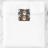 Jolly Roger Pirate Skulls Vierkante Sticker (Tas)