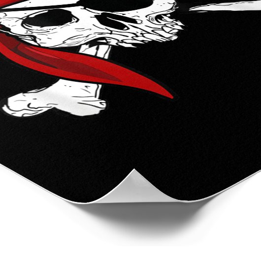 Jolly Roger Pirate T-shirt Fun Pirates Skull and C Poster (Hoek)