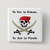 Jolly Roger Pirate Talk Pin Button (Voorkant)