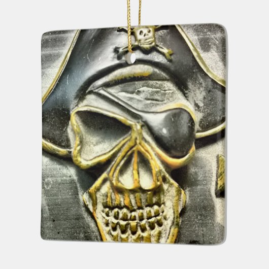 Jolly Roger Pirate Treasure Chest Keramisch Ornament (Links)