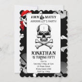 Jolly Roger Pirate Verjaardag uitnodiging (Voorkant)