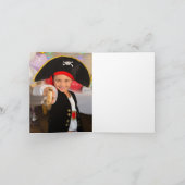 Jolly Roger Pirate Verjaardagsfeestfoto Bedankkaart (Binnen)