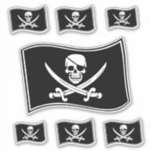 Jolly Roger Pirate Vlag Skull en gekruiste zwaarde Sticker (Voorkant)