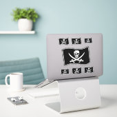 Jolly Roger Pirate Vlag Skull en gekruiste zwaarde Sticker (Laptop op bureau)