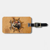 Jolly Roger Pirate Wheel Bagagelabel (Voorkant horizontaal)