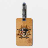 Jolly Roger Pirate Wheel Bagagelabel (Achterkant verticaal)