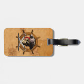 Jolly Roger Pirate Wheel Bagagelabel (Achterkant horizontaal)