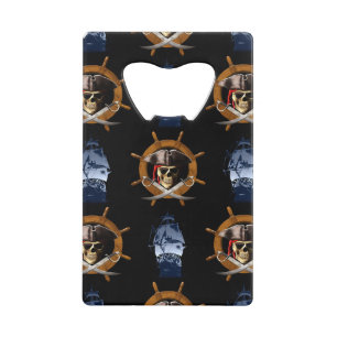 Jolly Roger Pirate Wheel Creditkaart Flessenopener