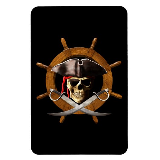 Jolly Roger Pirate Wheel Magneet (Verticaal)