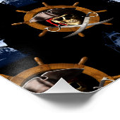 Jolly Roger Pirate Wheel Perfect Poster (Hoek)