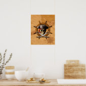 Jolly Roger Pirate Wheel Poster (Keuken)